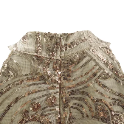Mesh Tail Bodycon Sequin Dress - Image 5
