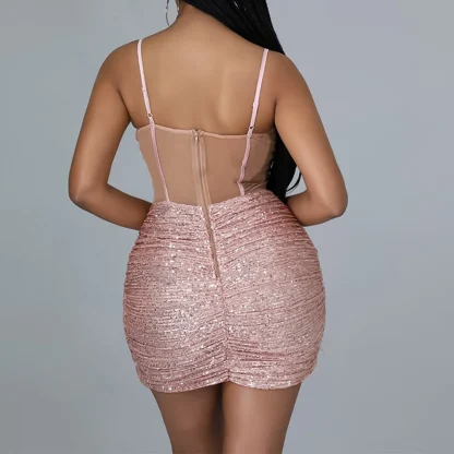 Seductive See-Through Sparkling Sequin Dress - Image 7