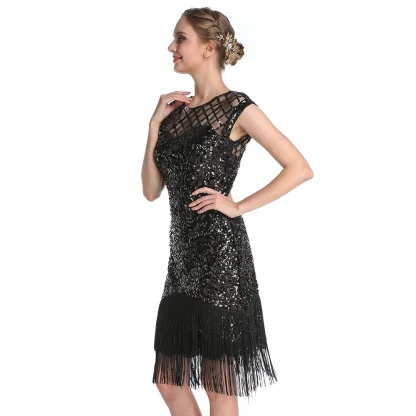 Elegant Net Sparkling Tassel Dress - Image 2