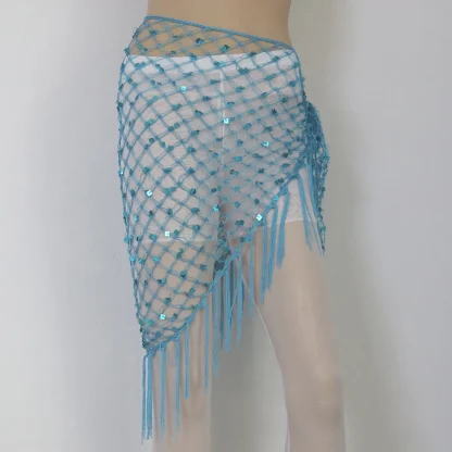 Sheer Fishnet Sparkle Sequin Mini Skirt - Image 7