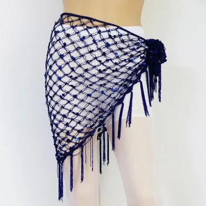 Sheer Fishnet Sparkle Sequin Mini Skirt - Image 6