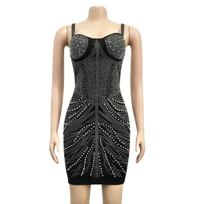 Sultry Beads Mini Sparkling Dress - Image 3