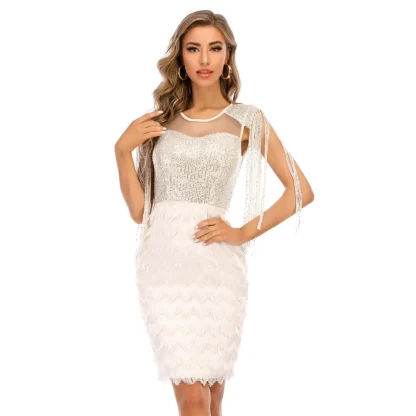 Tassel Sleeve Sequin Fringe Dress - Image 6