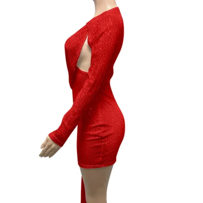Long Sleeve Sparkle Bodycon Dress - Image 6