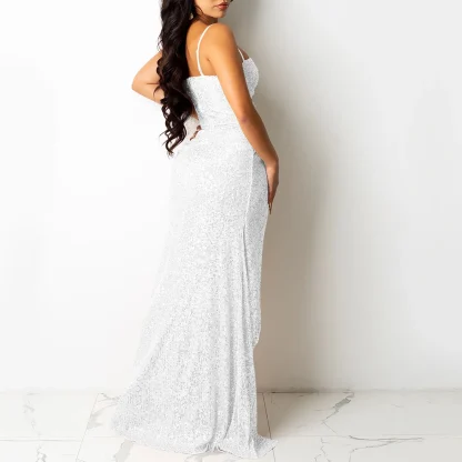 Daring High Slit Sparkling Dress - Image 6