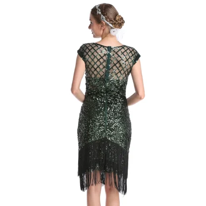 Elegant Net Sparkling Tassel Dress - Image 4