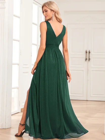 V-Neck Chiffon Sparkling Dress - Image 7