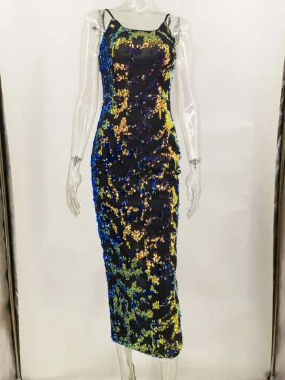 Sexy Slip Bodycon Sequin Dress - Image 5