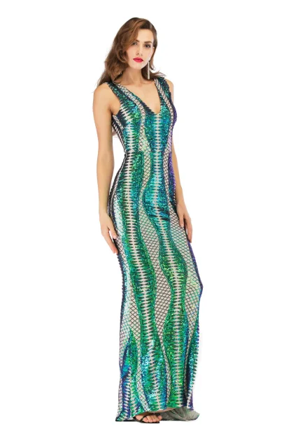 Elegant Long Sparkling Maxi Dress - Image 5