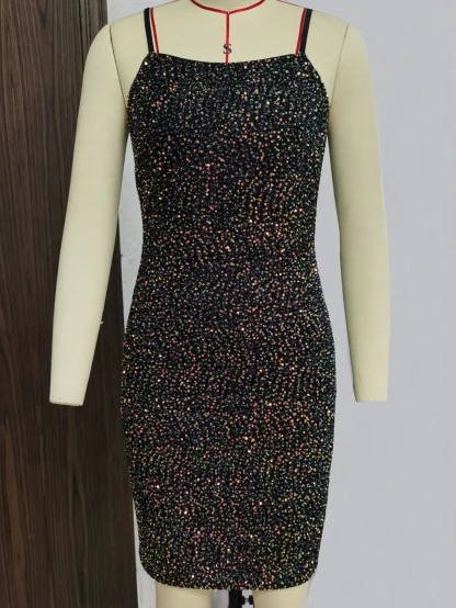 Elegant Evening Sparkling Slip Dress - Image 5