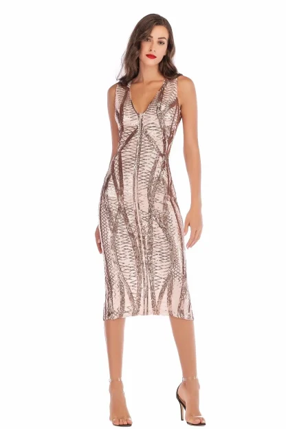 Bodycon Back Slit Sparkling Dress - Image 2