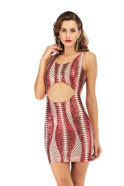 Elegant Evening Sparkling Mini Dress - Image 5