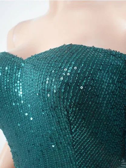 Off-Shoulder Puff Sequin Dress - Image 3