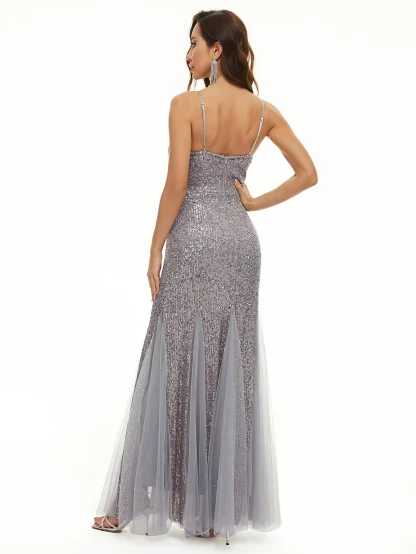 Sexy Mesh Maxi Sequin Summer Dress - Image 4