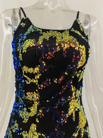 Sexy Slip Bodycon Sequin Dress - Image 7