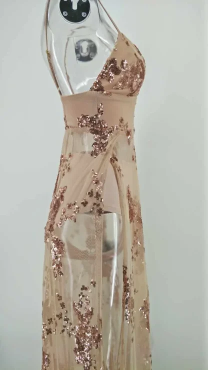 See-Through Mesh Sparking Dress - Image 4