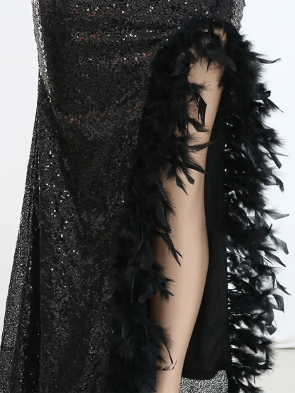 Backless Sequin Maxi Party Slit Dress - Image 7