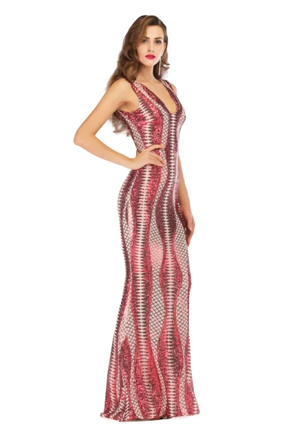 Elegant Long Sparkling Maxi Dress