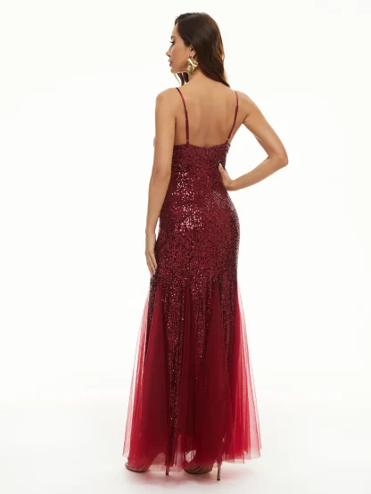 Sexy Mesh Maxi Sequin Summer Dress - Image 7