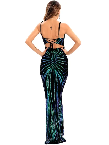 Shimmering Maxi Evening Shiny Dress - Image 5