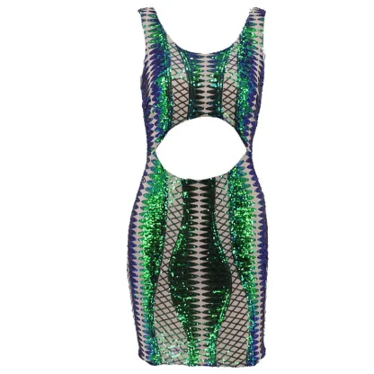 Elegant Evening Sparkling Mini Dress - Image 4