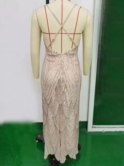 Cross Strap Back Sparkling Maxi Dress - Image 7
