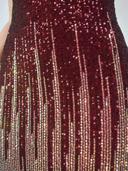 Sexy Bodycon Sequin Midi Dress - Image 6