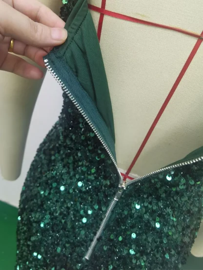 Shiny Slip Full Sequin Midi Dress - Image 7