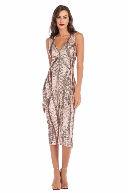 Bodycon Back Slit Sparkling Dress