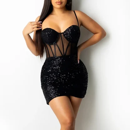 Chic Club Bodycon Shiny Dress