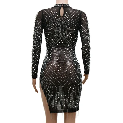 Radiant Metal Mesh Bodycon Mini Dress - Image 4