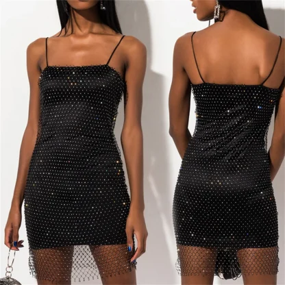 Fishnet Party Sequin Slip Dress - Image 2