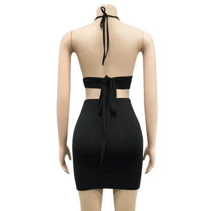 Sexy Backless Tassel Sequin Halter Dress - Image 3