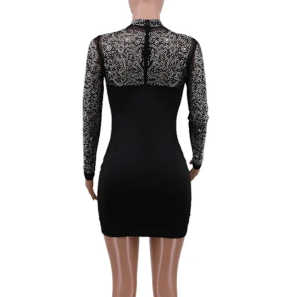 Sultry See-Through Sequin Mini Dress - Image 4