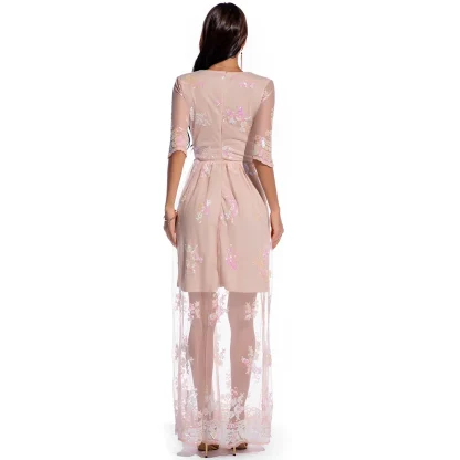 Elegant Mesh Glitter Party Sequin Dress - Image 7