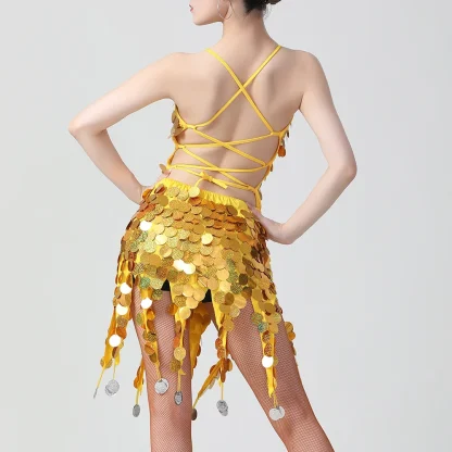 Latin Dance Tassel Sparkling Dress - Image 5