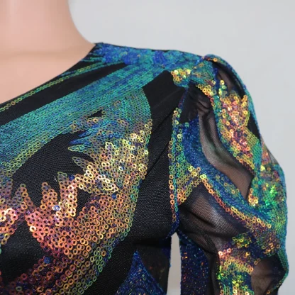 Vintage-Inspired Sequin Bodycon Dress - Image 6