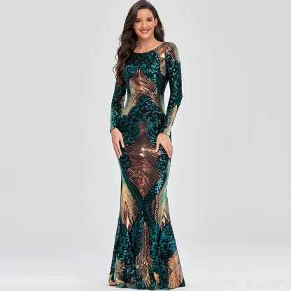 Long Sleeve Bodycon Sequin Dress - Image 2
