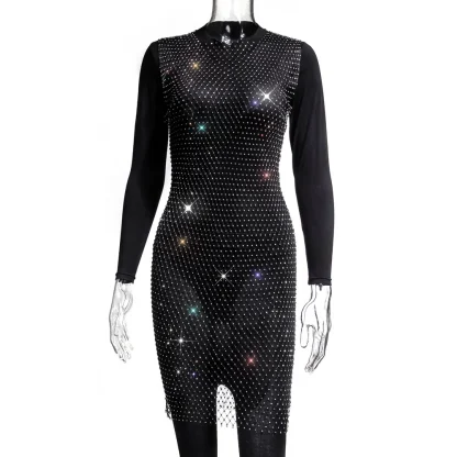 Chic See-Through Glitter Sequin Dress - Image 2