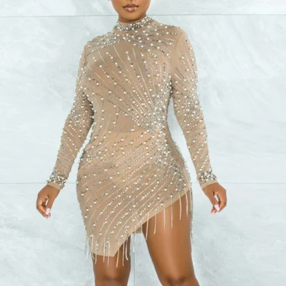 Radiant Metal Mesh Bodycon Mini Dress - Image 7