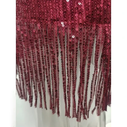 Sultry Wrap Ruched Sparkling Dress - Image 7