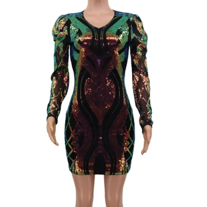Vintage-Inspired Sequin Bodycon Dress - Image 4