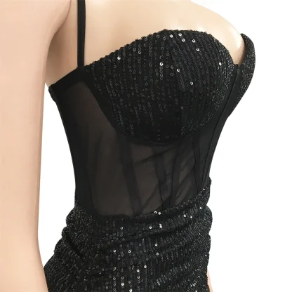 Chic Club Bodycon Shiny Dress - Image 4
