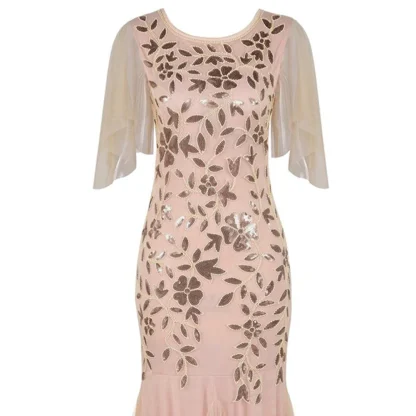 Elegant Sheer Sequin Evening Dress - Image 7