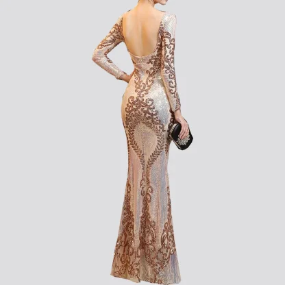 Long Sleeve Bodycon Sequin Dress - Image 7