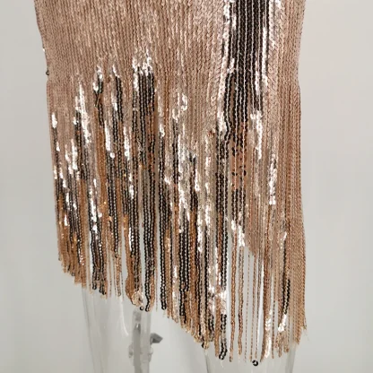 Radiant Tassel Shiny Midi Dress - Image 7