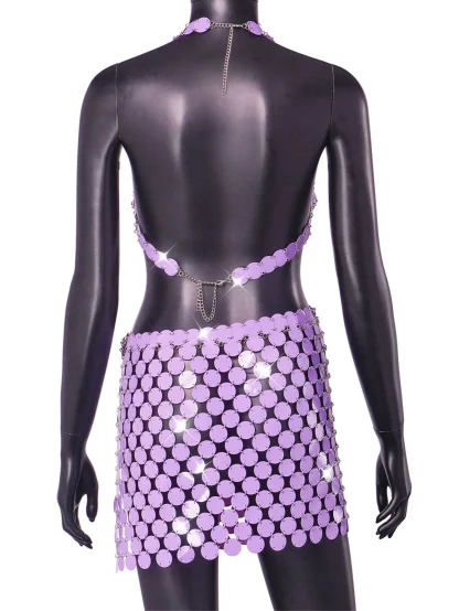 Elegant 2-Piece Club Sparkling Dress - Image 4