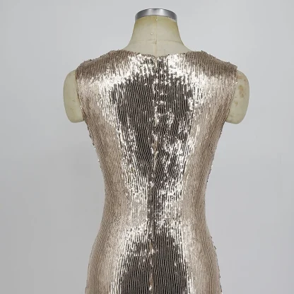 Radiant Tassel Shiny Midi Dress - Image 6