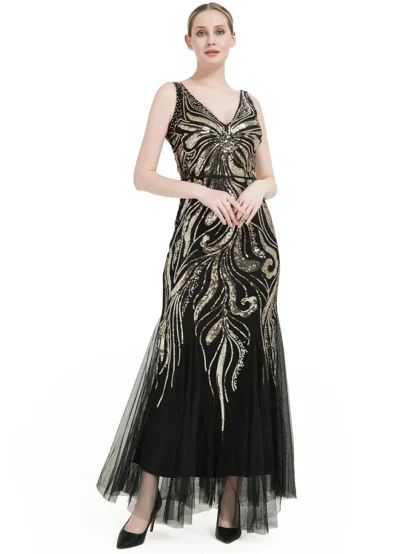 Enchanting Sequin Maxi Mesh Dress - Image 3