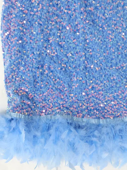 Cross Halter Backless Sequin Dress - Image 7